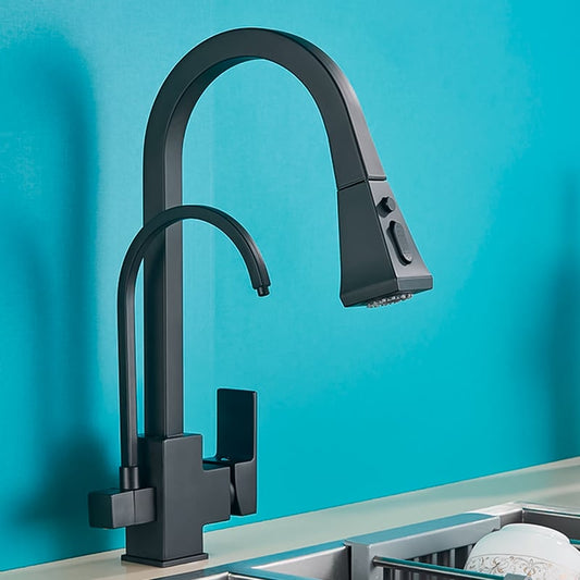Baterie 3 cai AQUAROO, SUS 304, pentru filtru apa, seria Highline, Black -0 FN-77040B-2