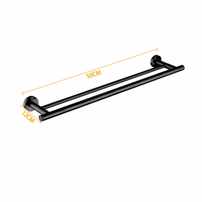 Suport prosop baie 2 in 1 AQUAROO, SUS 304, seria Classic, Black 1