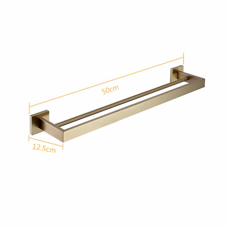 Suport prosop baie 2 in 1 AQUAROO, SUS 304, seria Square, Golden 1