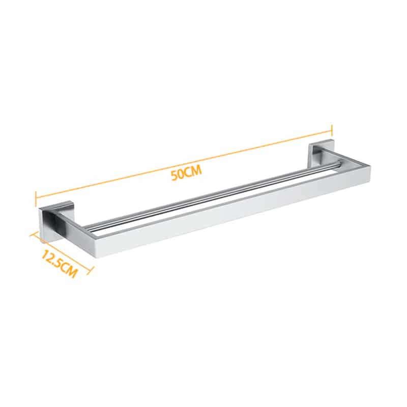 Suport prosop baie 2 in 1 AQUAROO, SUS 304, seria Square, Chrome – 2