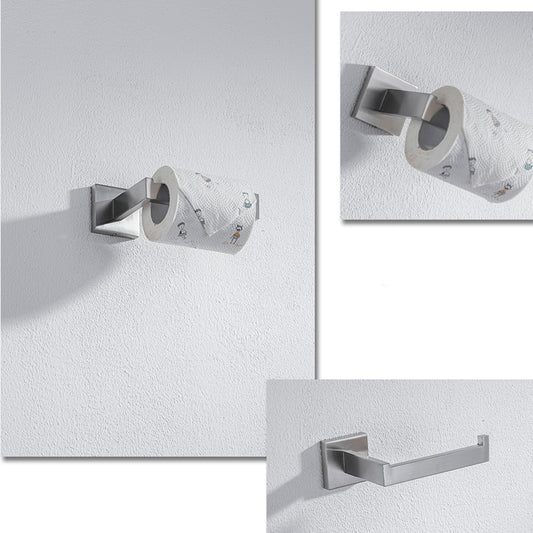 Accesorii baie 4 componente AQUAROO, SUS 304, seria Square, Nichel Periat – 4