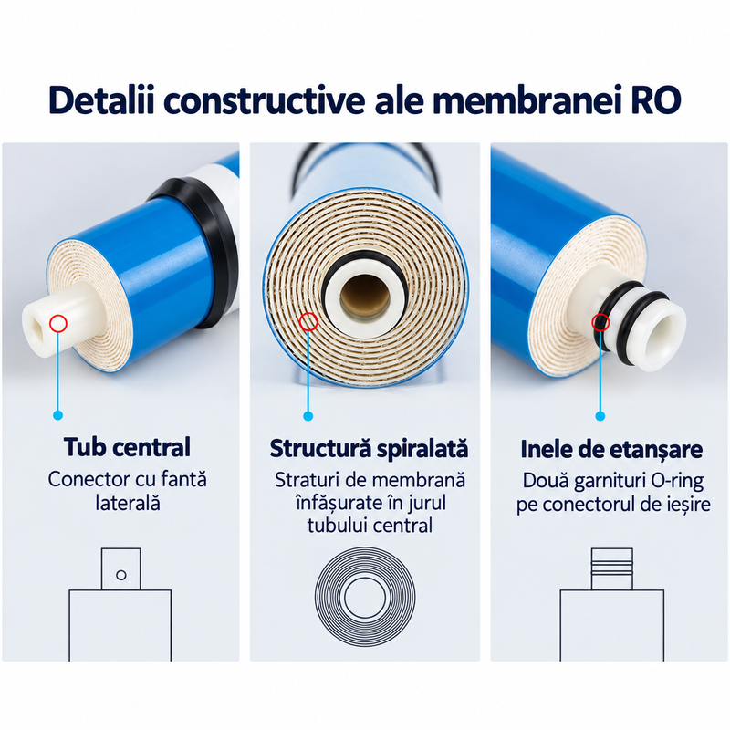 Set 15 cartușe AQUAROO pentru osmoză inversă, membrană 75 GPD, pentru 2 ani de utilizare