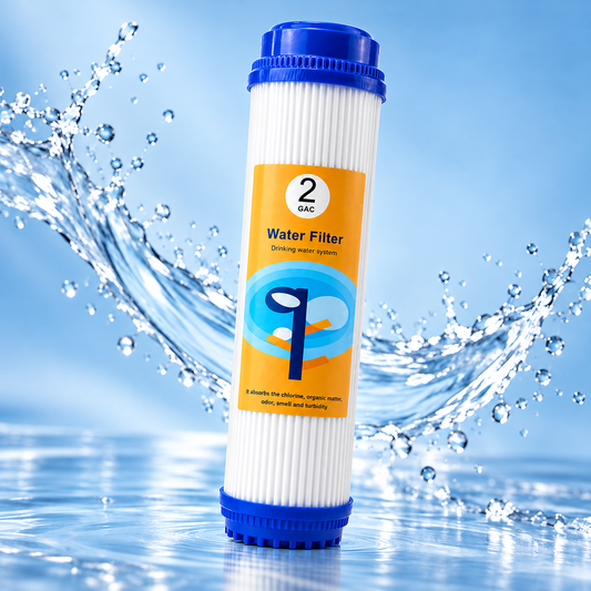 Cartuș filtrant cu carbon activ pentru prefiltrarea apei, 10" (25 cm), pentru osmoză inversă, microfiltrare și ultrafiltrare