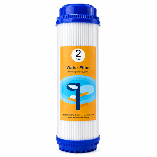 Cartuș filtrant cu carbon activ pentru prefiltrarea apei, 10" (25 cm), pentru osmoză inversă, microfiltrare și ultrafiltrare