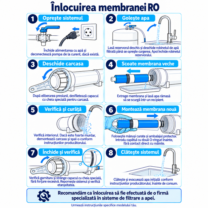 Set 17 cartușe AQUAROO pentru osmoză inversă, 75 GPD, mineralizare și alcalinizare, pentru 2 ani de utilizare