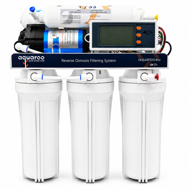 Osmoză inversă cu 5 trepte AR02-E, computer inteligent TDS, pompă Booster și rezervor