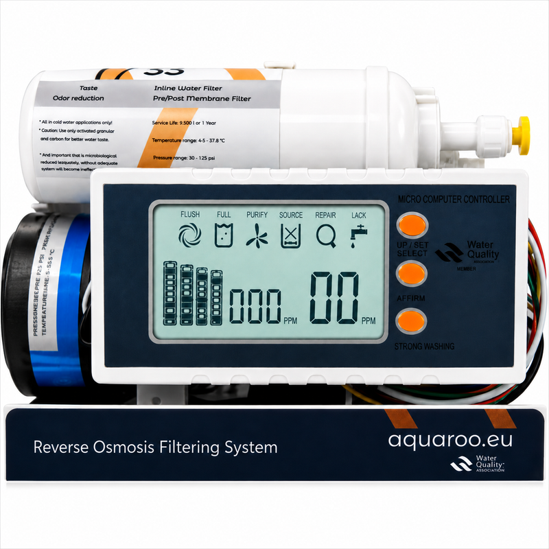 Osmoză inversă cu 5 trepte AR02-E, computer inteligent TDS, pompă Booster și rezervor