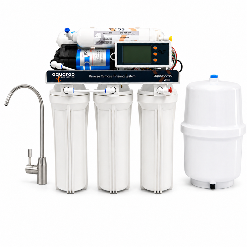 Osmoză inversă cu 5 trepte AR02-E, computer inteligent TDS, pompă Booster și rezervor