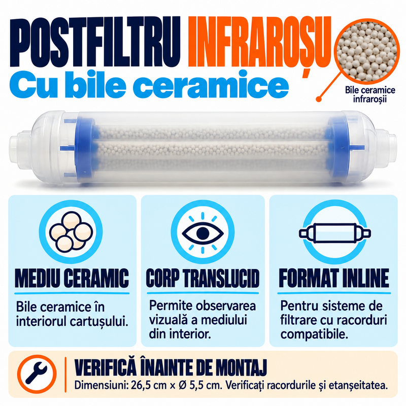 Set 17 cartușe AQUAROO pentru osmoză inversă, 75 GPD, deionizare, pentru 2 ani de utilizare