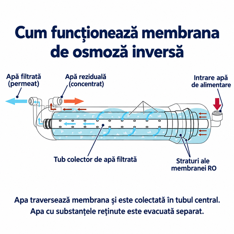 Set 3 consumabile AQUAROO: membrană RO 50 GPD și 2 cartușe postcarbon activ, pentru 2 ani de utilizare